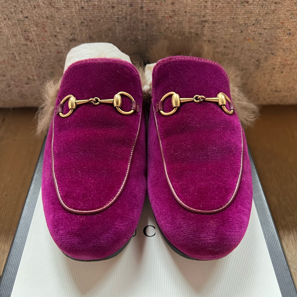 Gucci Gg Belvet Horsebit Mules